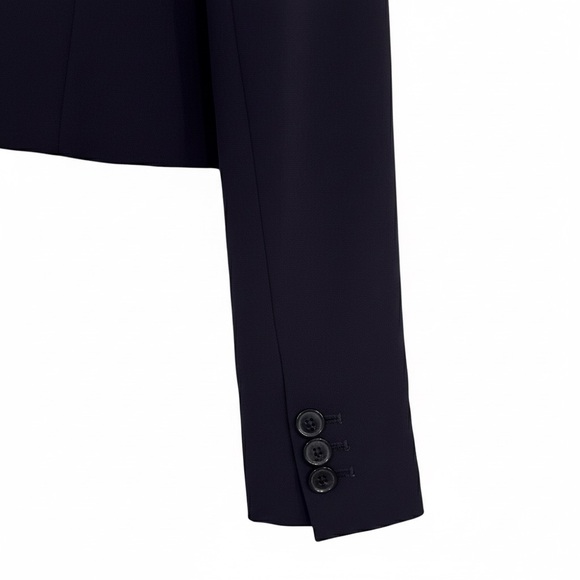 Talbots Petite 6P Navy Blue Single Button Blazer Suit Jacket Easy Travel EUC - Picture 4 of 6